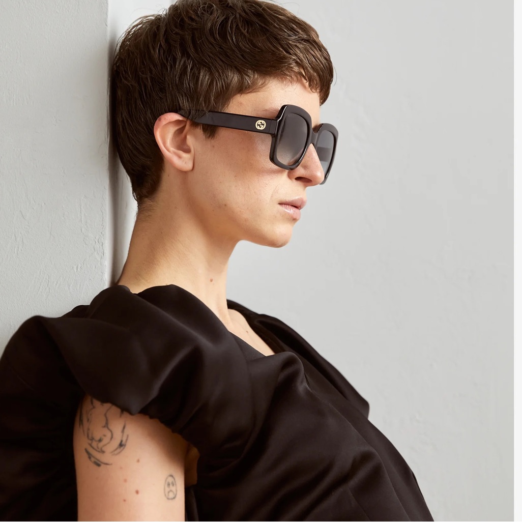- New Gucci Oversized Square Gg0036s Sunglasses Black